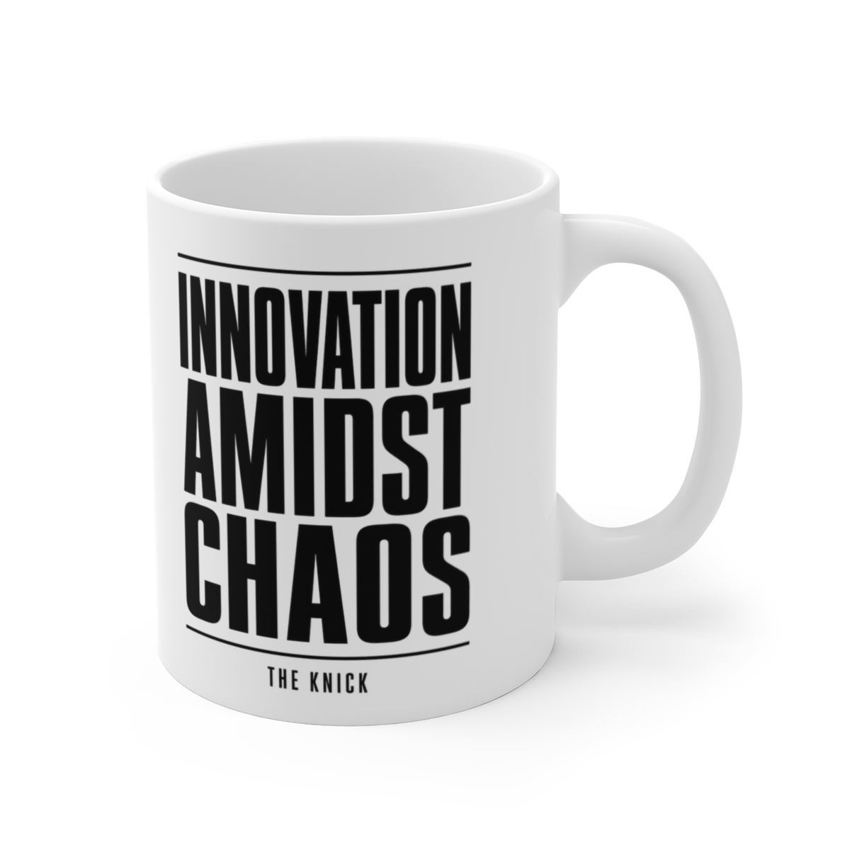 The Knick "Innovation Amidst Chaos" White Mug