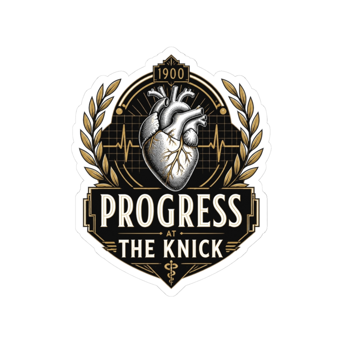 The Knick "Progress at The Knick" Sticker - alternate angle 1, merchandise