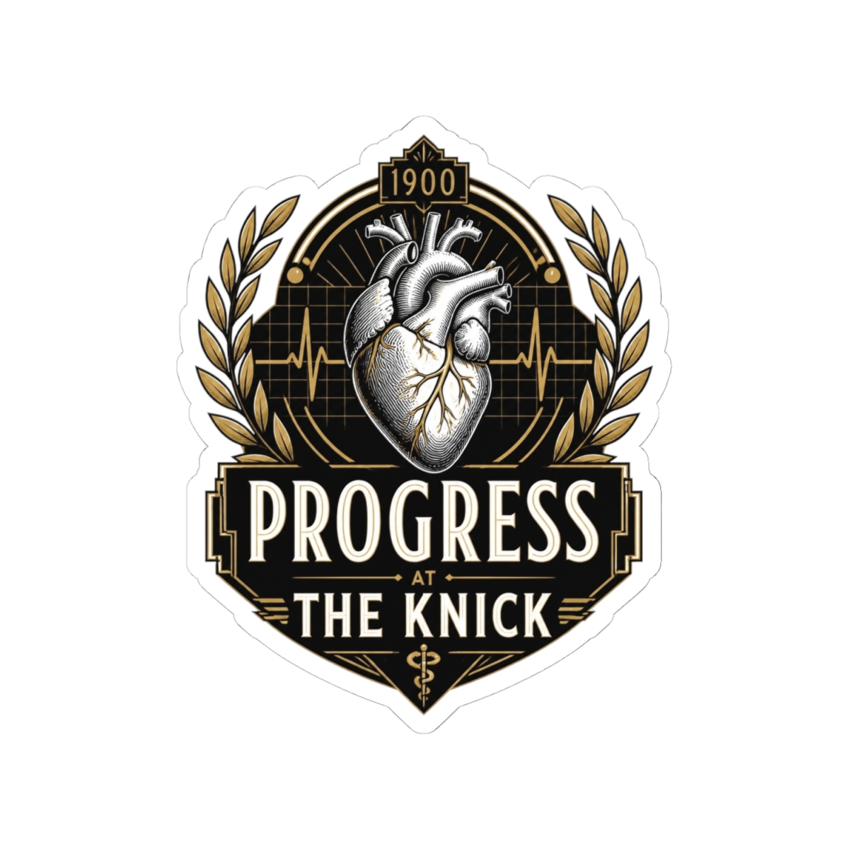 The Knick "Progress at The Knick" Sticker - alternate angle 2, merchandise